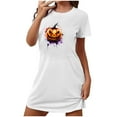 thumbnail image 3 of Drses‌‌ ‌‌‌‌‌‌‌‌‌‌‌‌‌‌‌‌‌‌‌‌‌‌‌‌‌‌‌‌Women's Halloween Plus Size Nightgown - Short Sleeve Ghost Pumpkin Print Sleepwear for Cosplay, 3 of 3