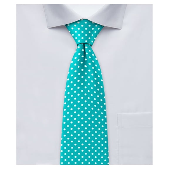 Jacob Alexander Boys' Prep Polka Dot Print Regular Self-Tie Neck Tie - Teal