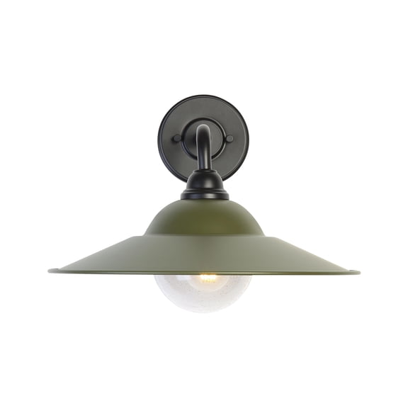 Croma 15" Wall Sconce - Outdoor in Matte Black with Matte Pine Shade