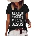 thumbnail image 1 of Easter Women's Coffee Letter Print Top, 1 of 2