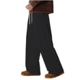 thumbnail image 2 of Ceisia Men's Wide-Leg Relaxed Sweatpants | Elastic Waist Side Layered Stripe Casual Pants (Multiple Solid Colors) Gifts, 2 of 9