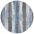 thumbnail image 2 of Addison Rugs Chantille Indoor/Outdoor Transitional Stripes Denim Machine Washable Round Rug, 8' x 8', 2 of 7