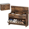 thumbnail image 1 of Banc d'Entrée Brun Rustique avec Rangement - Banc à Chaussures, Tiroir Rabattable et Dessus Relevable - Siège Style Ferme pour Couloir, Chambre et Salon - 31,5” de Large, 1 of 7