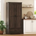 thumbnail image 2 of HOMCOM 69" Tall Kitchen Storage Cabinet with Adjustable Shelves, Dark Brown, 2 of 10