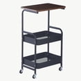 thumbnail image 1 of DOLITY Chariot de Rangement Mince à 3 Niveaux avec Roues, Petite Table Supérieure, Chariot Roulant Imperméable pour Noir, 1 of 9