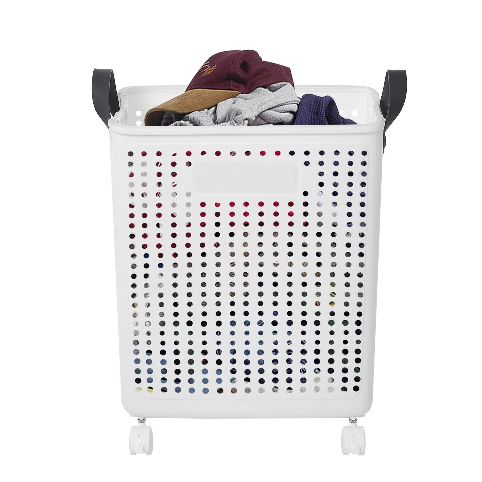 Folding Laundry Hamper, PP Clothes Basket, Dirty Clothes Hamper 4 Wheels For Use in Closets, Laundry Rooms, Dormitories, Apartments