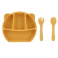 thumbnail image 2 of Plato Bebé Silicona, Con Tenedor, Cuchara, 3 Compartimentos Divididos, Vajilla Bebé Silicona, Cuenco Infantil, Apto Para Lavavajillas, Microondas, Horno, 2 of 7