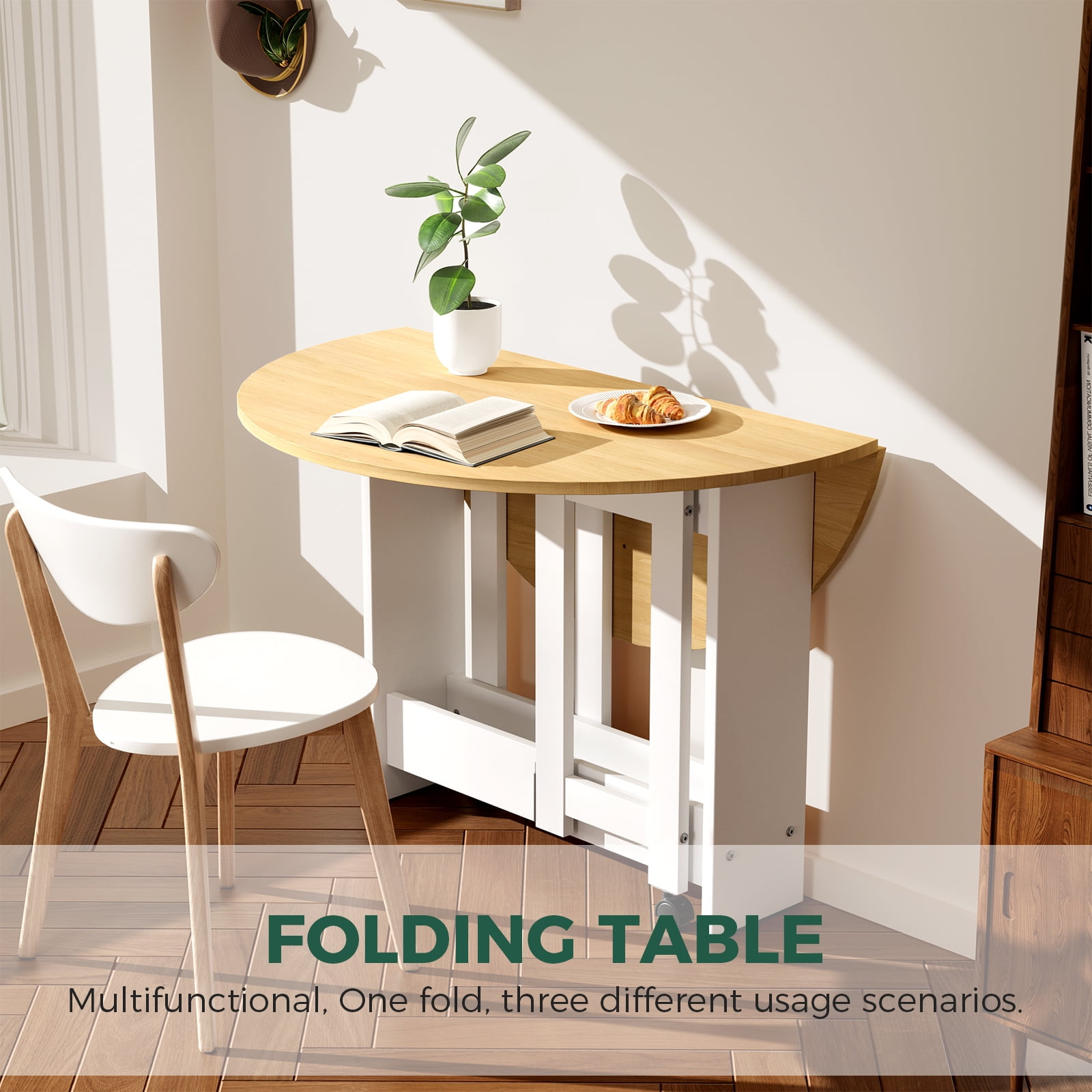 Free Shipping! kasshom 40'' Round Drop Leaf Folding Dining Free Shipping! kasshom 40'' Round Drop Leaf Folding Dining