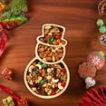 thumbnail image 6 of Sulaicai Christmas Serving Tray, Wooden Snowman Shaped Serving Platter, Charcuterie Board Serving Dishes for Party Candy Snack Fruit Tray Cheese Board Plate, 14 x 8 Inch, 6 of 7