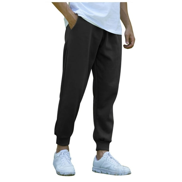 Pantalones de entrenamiento para hombre: 96 % poliéster, cordón, bolsillos con cremallera, ropa deportiva versátil