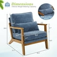 thumbnail image 3 of Ktaxon Accent Chair Chenille Upholstered Armchair, Reading Club Chair with Pillow for Living Room Bedroom Furniture Blue, 3 of 7