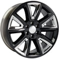 thumbnail image 3 of 22x9 Wheel Fits GMC Chevy Trucks - Chevy Tahoe Style Rim - Black w/Chrome Inserts, Hollander 5696, 3 of 5