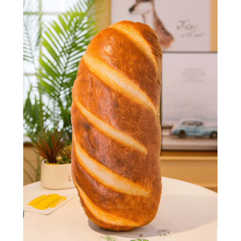 3D Simulation Bread Pillows, Bread Plush Baguette Pillow Bread  Shape Stuffed Plush Funny Burrito Pillows Soft Butter Toast Bread Food  Stuffed Toy for Office Home Cushions Decoration 