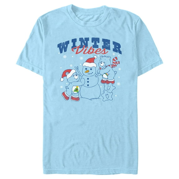 Men's Care Bears Winter Vibes  Graphic Tee Light Blue Large
