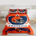 thumbnail image 2 of jejeloiu Football Game Queen Comforter Set,Orange Rugby Helmet Bedding Comforter Set For Man Woman Reversible 3pcs, 2 of 8