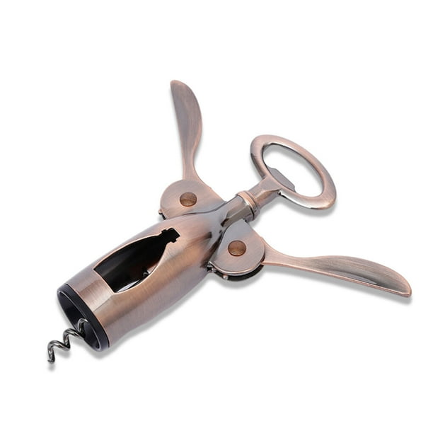 Yuarrent Abridor de vino Manual de aleación de Metal hilo botella removedor de corcho resistente tapa tapa sacacorchos mango alas Bar mujeres Barra de herramientas