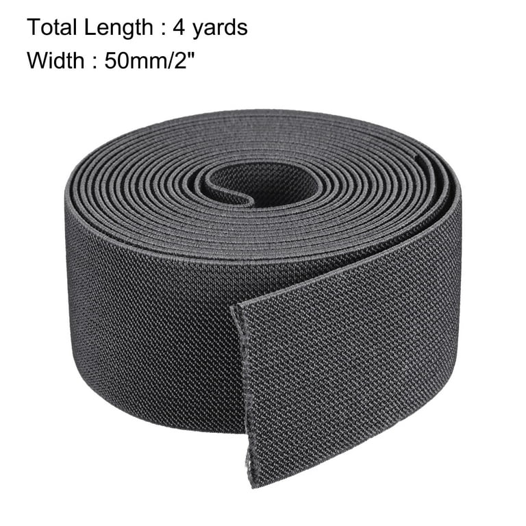 Twill Elastic Band Double Side 2 Flat 4 Yard 1 Roll Flat Elastic Ribbon  Cord Dark Grey for Sewing, Waistband