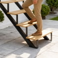 thumbnail image 4 of Heavy Duty Steel Stair Stringer 2-Pack – 3-Step Metal Stair Riser with Reinforced Support Legs, Corrosion-Resistant, 600 lb Capacity, Easy Installation, Includes Pair of Gloves, 4 of 6