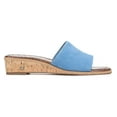 thumbnail image 2 of Sam Edelman Valery True Blue Suede Slip On Square Toe Slide Mule Wedge Sandals (TRUE BLUE SUEDE, 8.5, Suede), 2 of 3