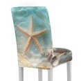 thumbnail image 2 of Xoenoiee Beach Starfish Seashell Print Waterproof Dining Room Chair Cover, Stretch Jacquard Parson Chair Slipcover Removable Washable Chair Protector for Home, Restaurant, Banquet, 1 Pack, 2 of 7