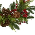thumbnail image 2 of 22 Mixed Pine and Cedar with Berries and Pine Cones Artificial Wreath, 2 of 2