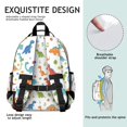 thumbnail image 5 of Colorful Dinosaur and Flower Pattern Cute School Backpack Bag for School with Padded Back and Adjustable Shoulder Straps 15.25"x11.5"x5.25", 5 of 5
