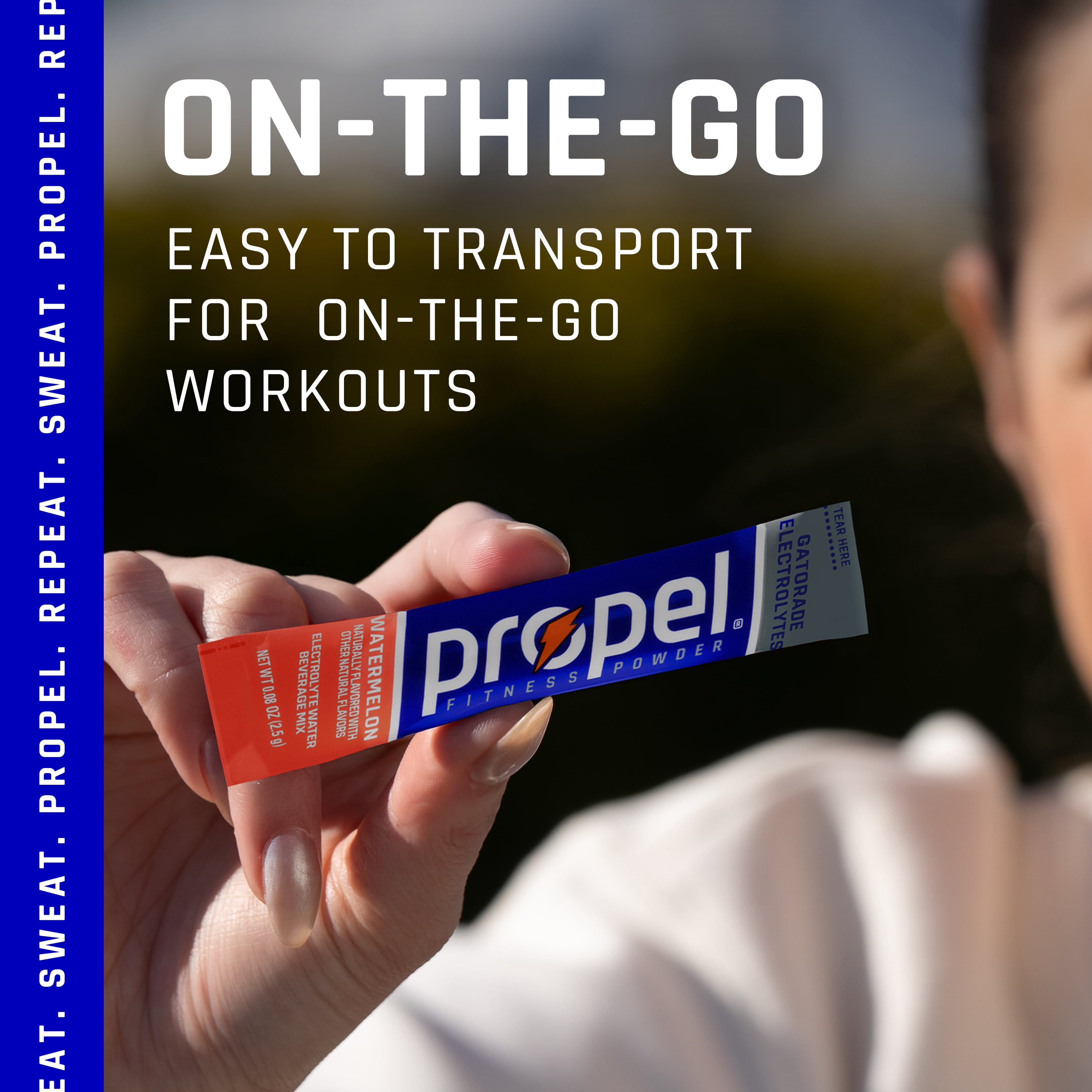 (12 pack) Propel Electrolyte Enhanced Water Drink Mix Powder Packets, Watermelon, Zero Calorie & Zero Sugar Hydration with Electrolytes and Vitamins C & E, (10 Packets)
