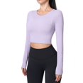 thumbnail image 2 of Ropa de yoga de otoño de manga larga para mujer, ropa corta ajustada de una pieza con almohadilla para el pecho, ropa deportiva para correr, entrenamiento y fitness, 2 of 3