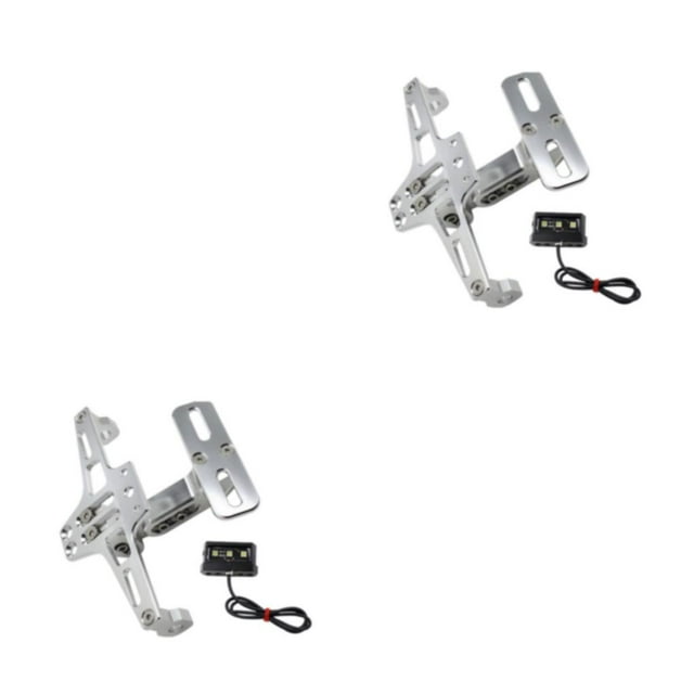 Kenally Soporte de luz de señal de giro CNC aluminio ajustable ligero soporte de placa de matrícula de motocicleta montaje impermeable Type2 NO2