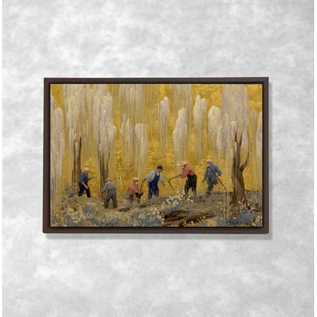 Golden Harvest Art, Rustic Farm Wall Decor, Vintage Landscape with Farmers, Countryside Artwork for Living Room Poster Decor, Size 16x24 UNFFRAMED F03.1.8l1368