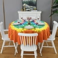 thumbnail image 2 of Colorful Tie Dye Pattern Round Tablecloth 60"x60",Wrinkle Wipeable Table Cloth for Kitchen Dining Room Picnic Patio Party, 2 of 6