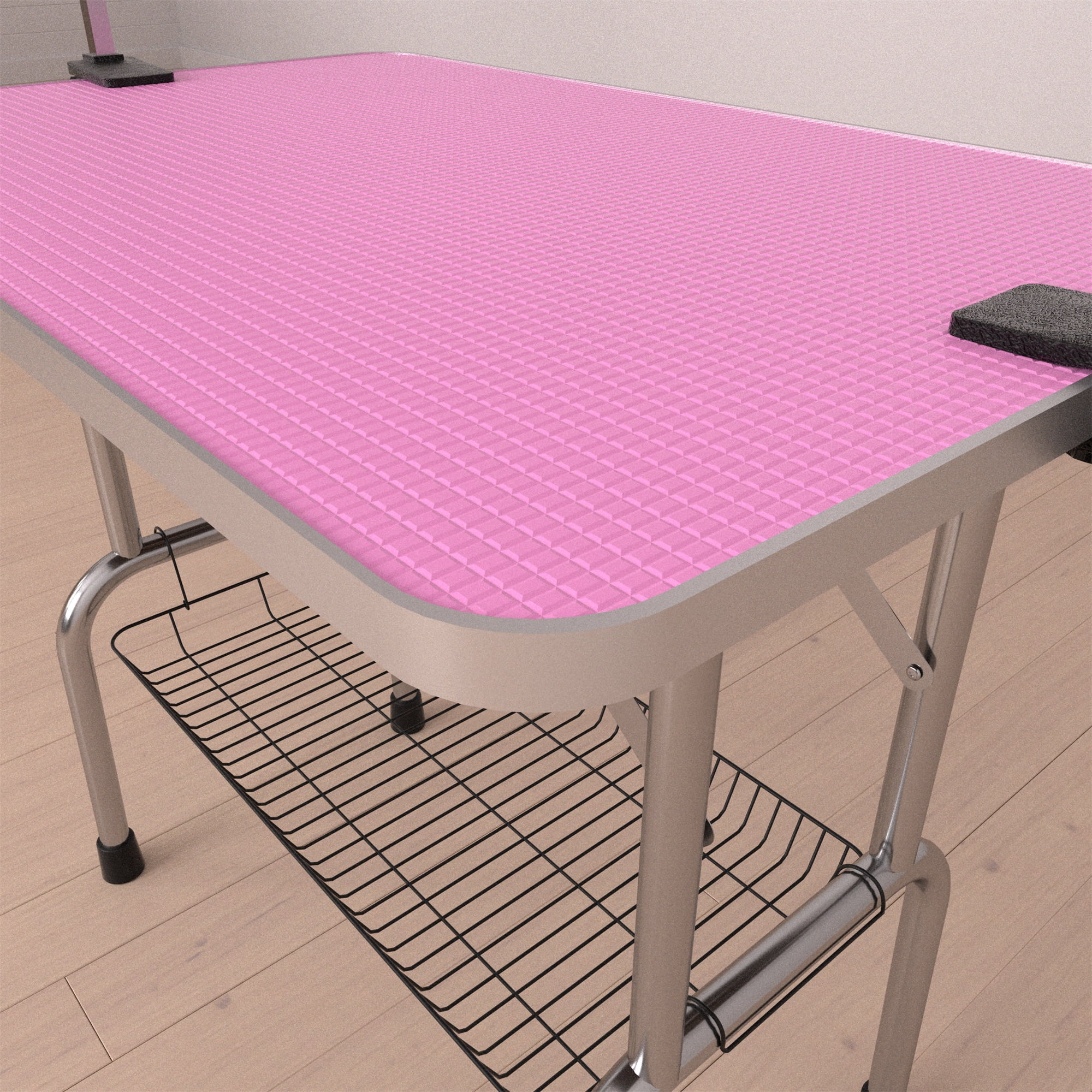 Miniyam 46" Folding Dog Pet Grooming Table, Weight Capacity: 300lbs, Pink