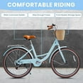 thumbnail image 4 of 24" Beach Cruisers for Women, Pipleo Bikes for Women with Rattan Basket, 7-Speed & Step-Through Frame, 4 of 8