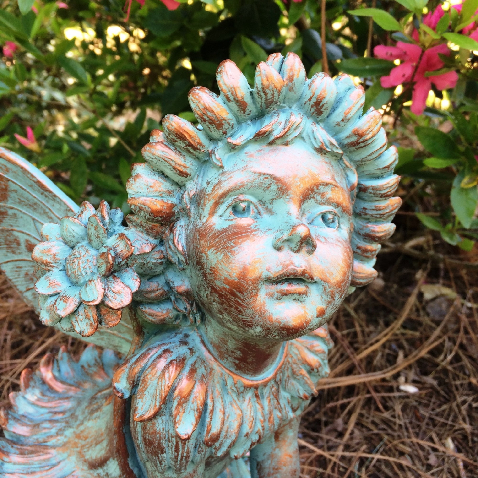 Homestyles 12"H Penelope Flower Fairy in Bronze Patina Home Patio & Garden Large Statue