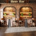 thumbnail image 4 of Tribesigns 39.96 in. H Brown & Grey Rectangle Bar Table Seats 3 with Sturdy Base for Bar, Restaurant, Pub and Cafe, 4 of 23