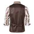 thumbnail image 5 of Odeerbi Leather Vest for Men Solid 2025 Fashion Vest with Pockets Single Breasted Stage Tops Blouse Coffee, 5 of 9