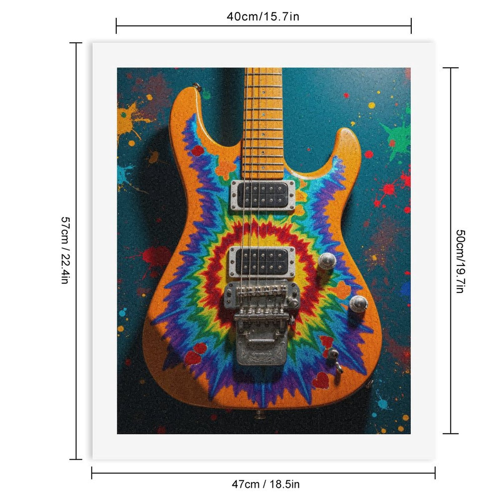 Paint by Numbers Kit for Adults, Colorful Electric Guitar Psychedelic Art Paint by Numbers, Easy Paint by Numbers Kit for Adults Beginner, DIY Adult Paint by Number Kits on Canvas, Home Decor