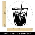 thumbnail image 2 of Iced Coffee Drink Self-Inking Rubber Stamp Ink Stamper - Blue Ink - Mini 1/2 Inch, 2 of 7