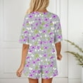 thumbnail image 4 of Women's Gradient Print Pajama Set Soft Comfy Sleepwear Round Neck Loose Fit Shorts Daily Wear Spring Summer Fall Season, 4 of 7