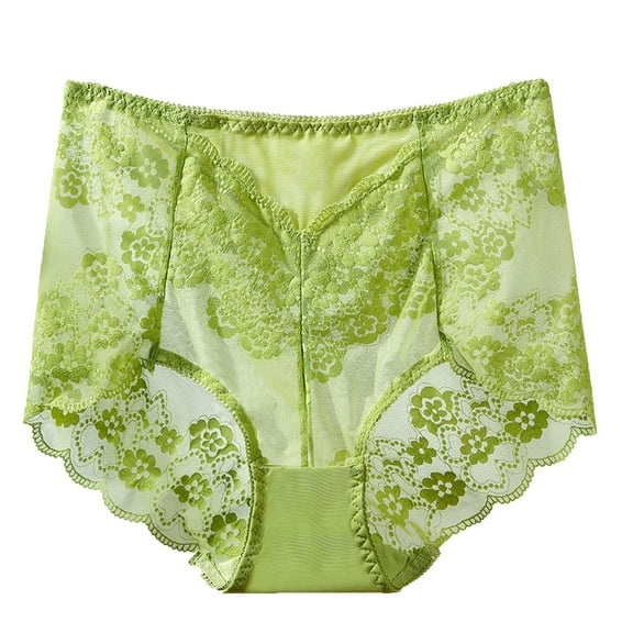 Seamless High Waisted Thong Panty For Women Lace Jacquard Underwear Comfortable Breathable No Show