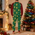 thumbnail image 4 of Christmas Pajamas Sets for Men Long Sleeve 2 Piece Pjs Outfits Lounge T-Shirts and Jogger Pant Home Sleepwear (L, Green|Bells), 4 of 5