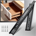 thumbnail image 1 of YENUO Guías para cajones de extensión completa Montaje lateral 10 12 14 16 18 20 22 24 pulgadas Rodamiento de bolas Rieles negros de metal Guías deslizantes Corredores resistentes Capacidad de carga d, 1 of 5