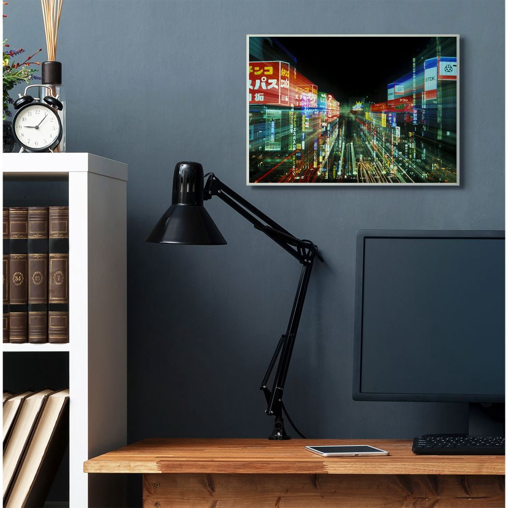 The Stupell Home Decor Collection Neon Lights in Tokyo Japan Wood Wall Art