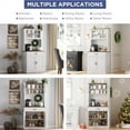 thumbnail image 2 of EDTara 71" Tall Kitchen Pantry Cabinet, Wooden Freestanding Hutch with 4 Doors, Adjustable Shelves, Microwave & Coffee Bar Station, 2 of 8