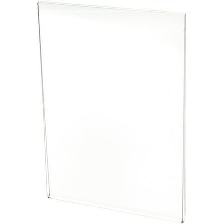Plymor Clear Acrylic Folder-Style Sign Display Holder / Protector, 5" W x 7" H (2 Pack)