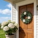 thumbnail image 5 of Coronas de Puerta de Primavera para Puerta Delantera Fuera de Plantas Verdes Artificiales 42cm con Rosas, Plantas Artificiales Al Aire Libre Que Se Ven Reales, Decoración Durante Todo el Año, 5 of 6