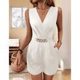 thumbnail image 6 of Women'S Suit Collar Jumpsuit White XXL, 6 of 8