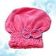 thumbnail image 3 of Gorra linda para secar el cabello del Bowknot Gorro de baño de vellón de coral Gorro de baño elástico (Rosa Roja), 3 of 6