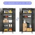 thumbnail image 4 of CHAUKY Upgraded 72" H Garage Storage Cabinets with Wheels,Metal Storage Cabinets with Door Pegboard for Garage Home Office Storage,Assembly Required, Black, 4 of 16