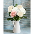 thumbnail image 5 of 25 PCS Shades of Champagne Artificial Flowers Real Looking Faux Foam Fake Roses with Stems for Wedding Decoration Bridal Shower Centerpieces Arrangements Party Tables Decor, 5 of 6